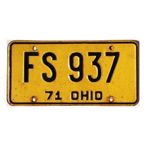 1971 Ohio License Plate #FS937