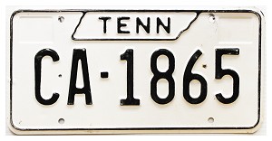1971 Tennessee License Plate #CA1865