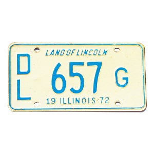 1972 Illinois Dealer License Plate #657G