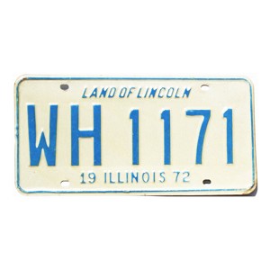 1972 Illinois License Plate #WH1171