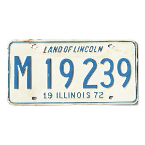 1972 Illinois Municipal License Plate #M19239