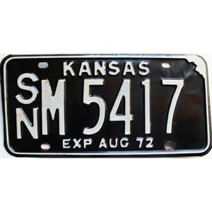1972 Kansas License Plate #M5417