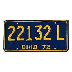 1972 Ohio License Plate #22132L
