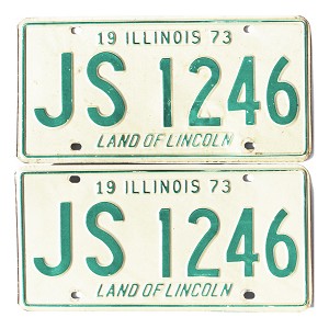 1973 Illinois License Plates Pair #JS1246