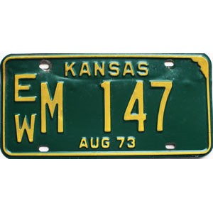 1973 Kansas License Plate #M147