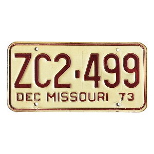 1973 Missouri License Plate #ZC2499