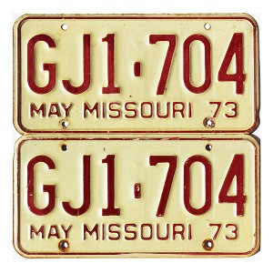 1973 Missouri License Plates Pair #GJ1704