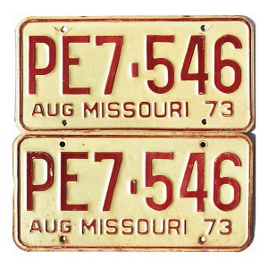 1973 Missouri License Plates Pair #PE7546