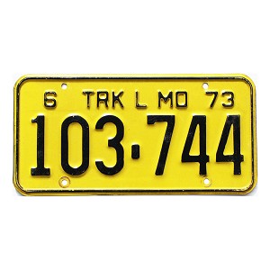 1973 Missouri Truck License Plate #103744