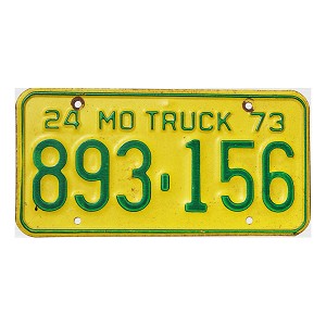 1973 Missouri Truck License Plate #893156