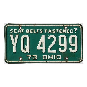 1973 Ohio License Plate #YQ4299