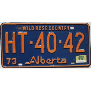 1974 Alberta License Plate #HT4042