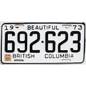 1974 British Columbia Truck License Plate #692623