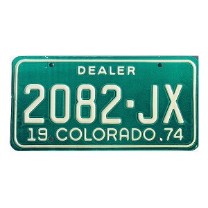 1974 Colorado Dealer License Plate #2082