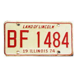 1974 Illinois License Plate #BF1484