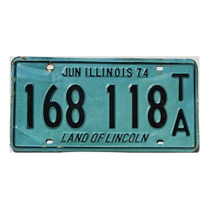 1974 Illinois Trailer License Plate #168118