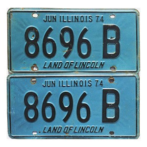 1974 Illinois Truck License Plates Pair #8696B