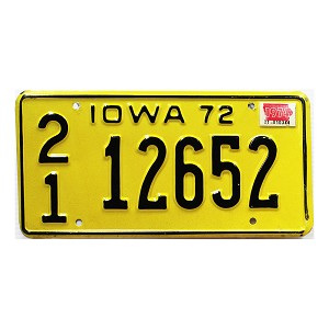 1974 Iowa License Plate #12652