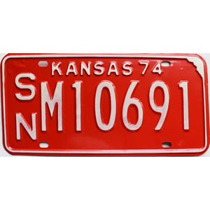 1974 Kansas License Plate #M10691