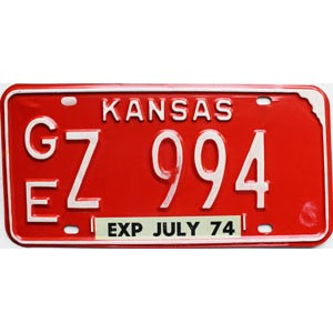 1974 Kansas License Plate #Z944