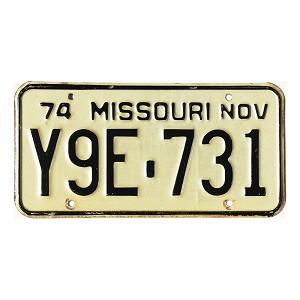 1974 Missouri License Plate #Y9E731