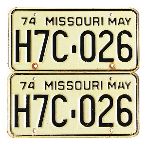 1974 Missouri License Plates Pair #H7C026
