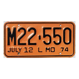 1974 Missouri Truck License Plate #M22550