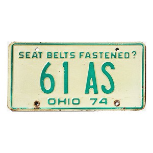 1974 Ohio License Plate #61AS