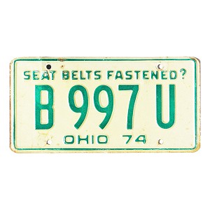 1974 Ohio License Plate #B997U