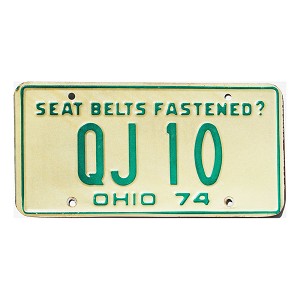 1974 Ohio License Plate #QJ10
