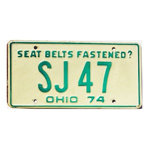 1974 Ohio License Plate #SJ47