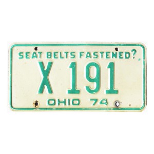 1974 Ohio License Plate #X191