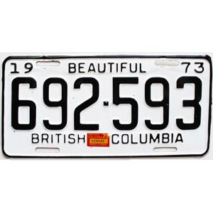 1975 British Columbia Truck License Plate #692593