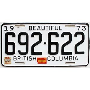 1975 British Columbia Truck License Plate #692622