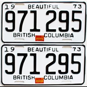 1975 British Columbia Truck License Plates Pair #971295