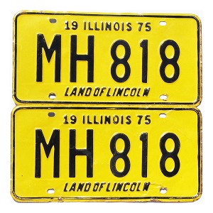 1975 Illinois License Plates Pair #MH818