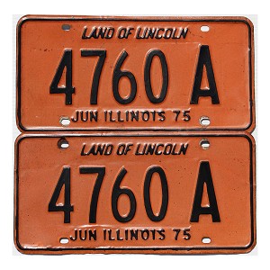 1975 Illinois Truck License Plates Pair #4760A