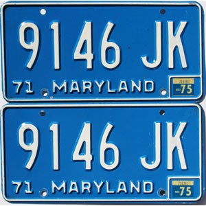 1975 Maryland Truck License Plates Pair #9146JK