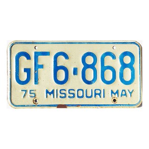 1975 Missouri License Plate #GF6868