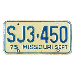 1975 Missouri License Plate #SJ3450