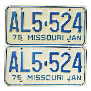 1975 Missouri License Plates Pair #AL5524