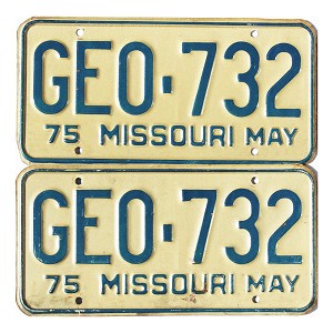 1975 Missouri License Plates Pair #GE0732