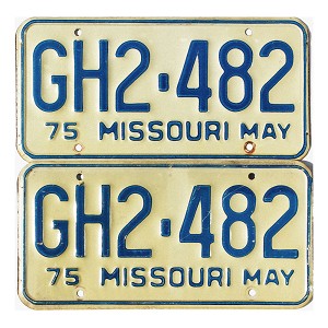 1975 Missouri License Plates Pair #GH2482