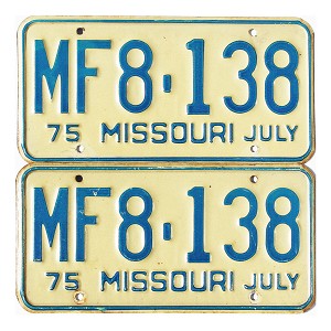 1975 Missouri License Plates Pair #MF8138