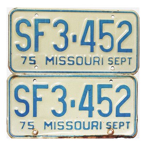 1975 Missouri License Plates Pair #SF3452