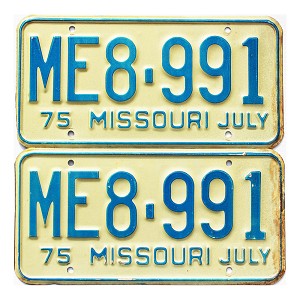 1975 Missouri License Plates Pair #ME8991