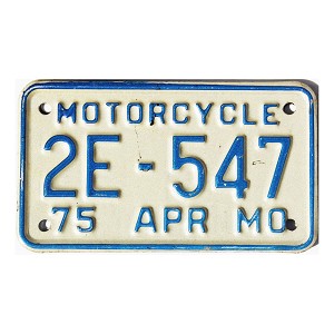 1975 Missouri Motorcycle License Plate #2E547