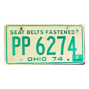 1975 Ohio License Plate #PP6274