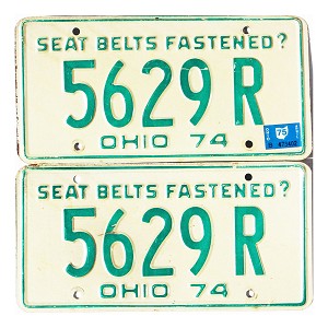 1975 Ohio License Plates Pair #5629R