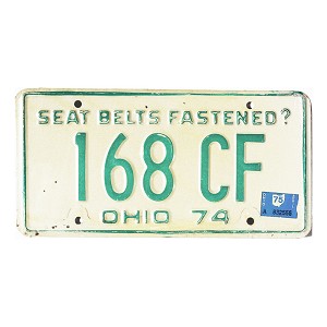 1975 Ohio License Plate #168CF